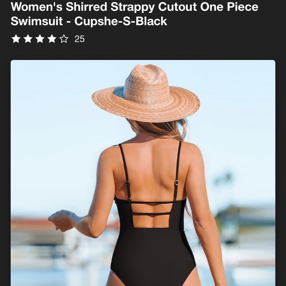 target cupshe one piece bathing suit size small black with cutouts